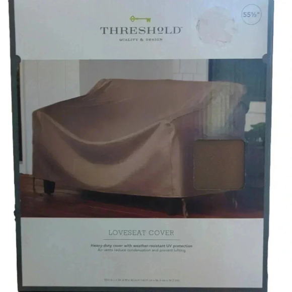 THRESHOLD LoveSeat Cover - 55 1/2 “ L x 34 “ W x 30” H - Heavy duty cover with w - Picture 1 of 4